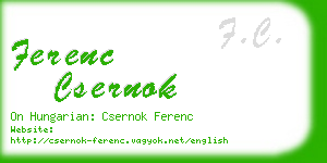 ferenc csernok business card